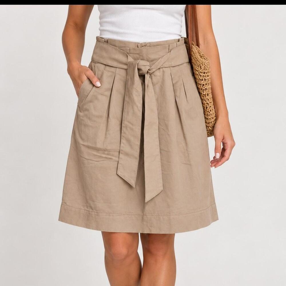 H&M tan/beige midi skirt